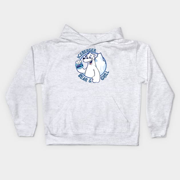 Iceberger bear and grill logo Kids Hoodie by CoySoup